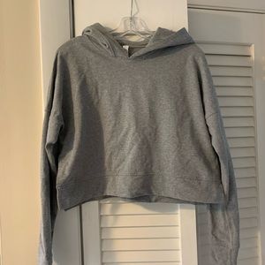 Lululemon heather grey crop hoodie